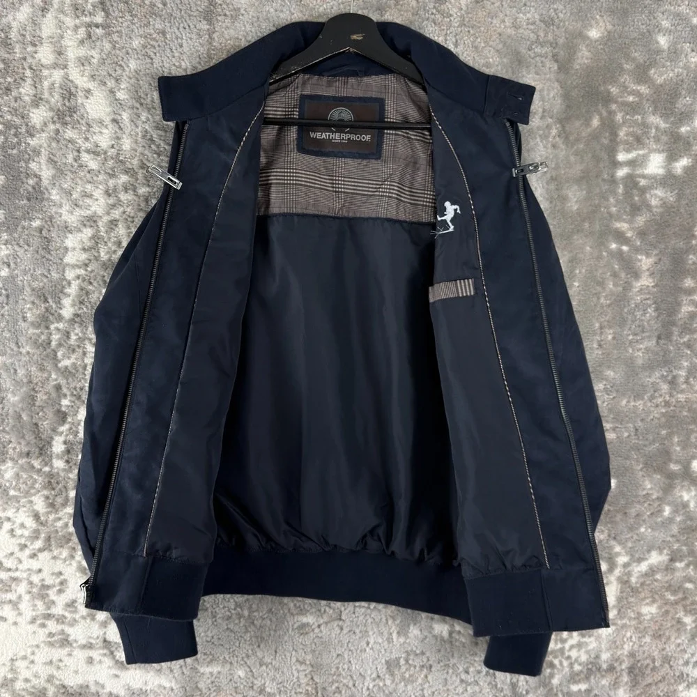 Weatherproof‎ Size S Outdoor Mock Neck Jacket Navy Long Sleeve Button Zip